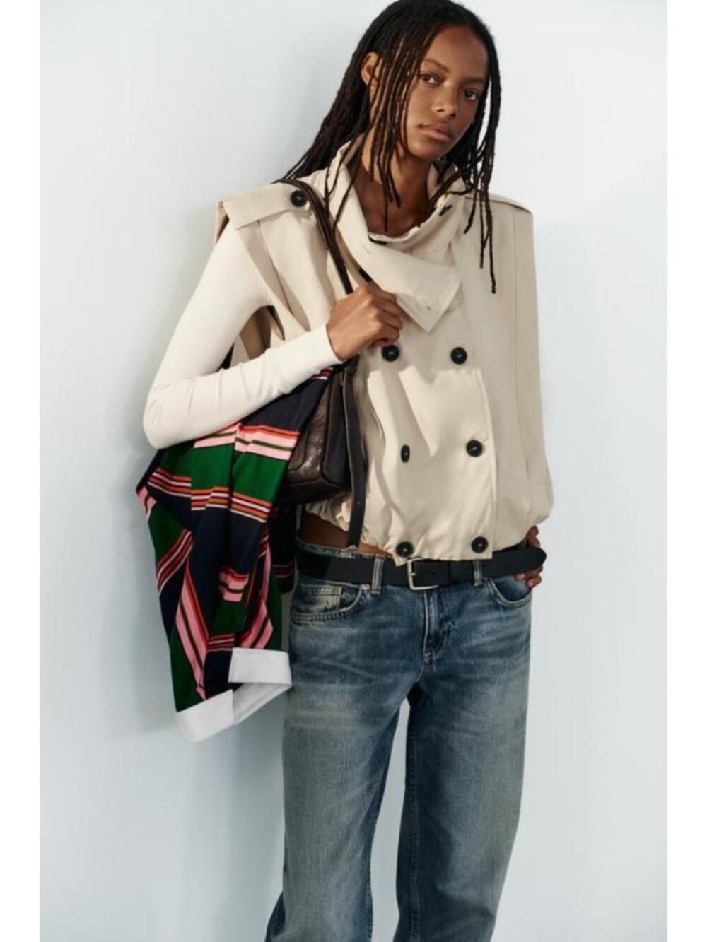 ZARA PLEATED BUTTON-UP VEST 8338/770/710